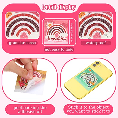 Image of Sensory Stickers for Anxiety Relief Stress Relief Textured Stickers for Phone, Water Bottle, Office, School, Office,Office,Office,Office (50 Pcs) (Bohem