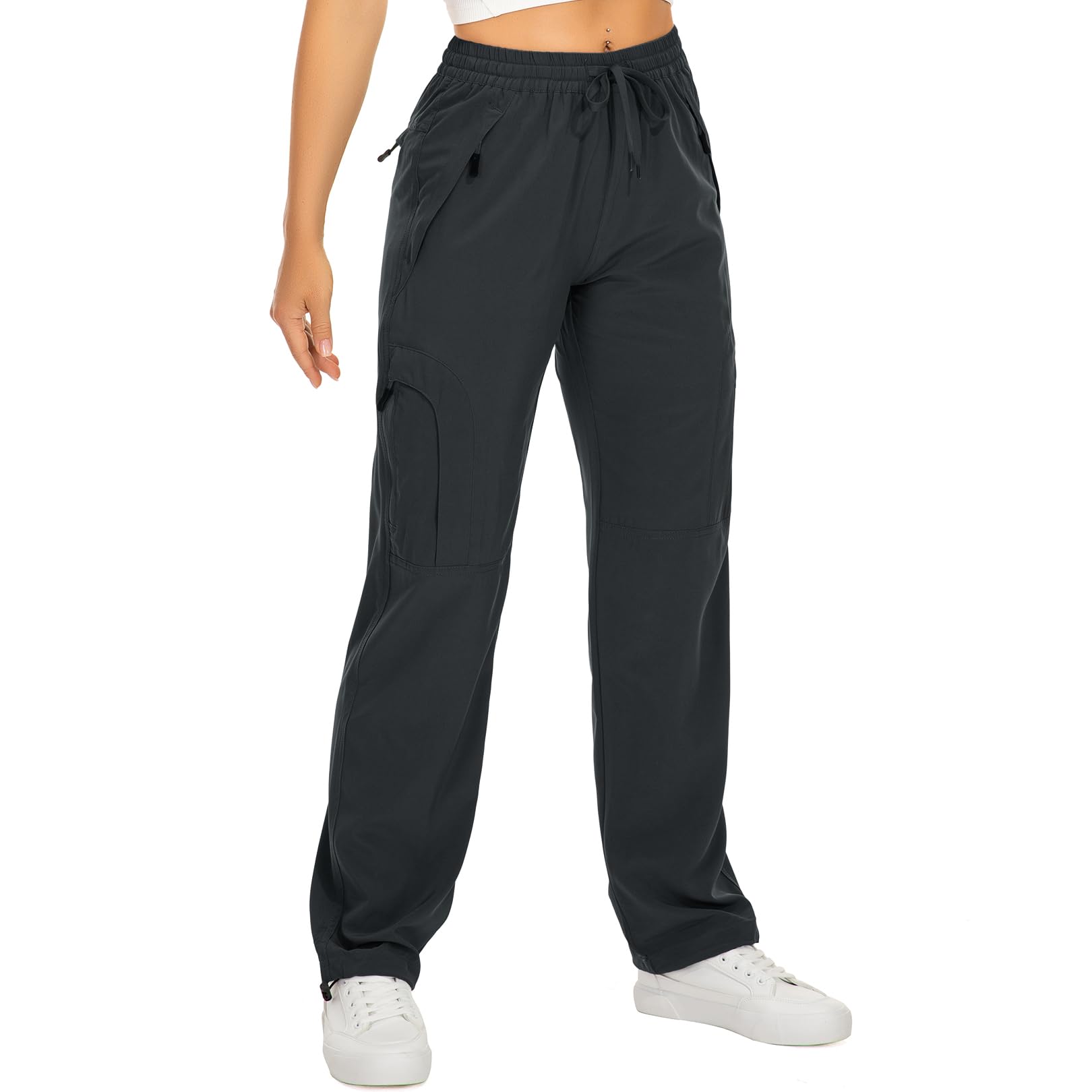 Womens Hiking Pants Quick Dry UPF 50 Lightweight Travel Golf Cargo Safari Pants Zipper Pockets