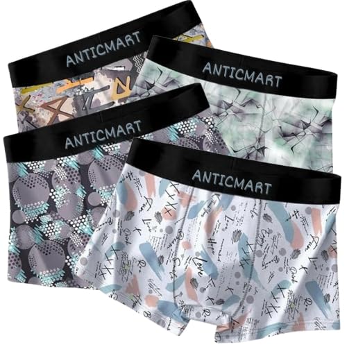 Men’s Premium Boxer Briefs | Ultra-Soft Breathable Stretch Trunks | Seamless Fit Waistband | Printed Innerwear for Daily Comfort PACK4-picture-50