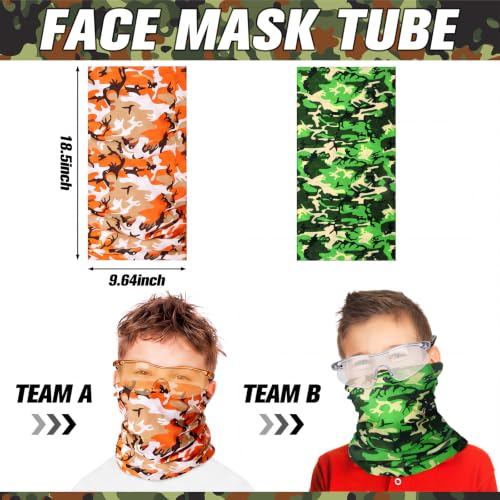 Image of Sosation Kids Tactical Vest Tactical Party Supplies Favor Accessories, Face Mask Wrist Holder Toy Gift (Orange and Green,8 Sets)