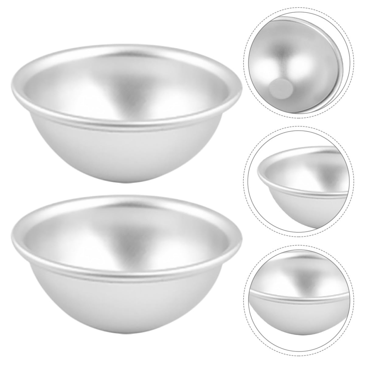 10 Piezas Molde para Pastel de Aluminio Hemisférico Moldes de Mousse Redonda de Reutilizable para Postres de Cumpleaños