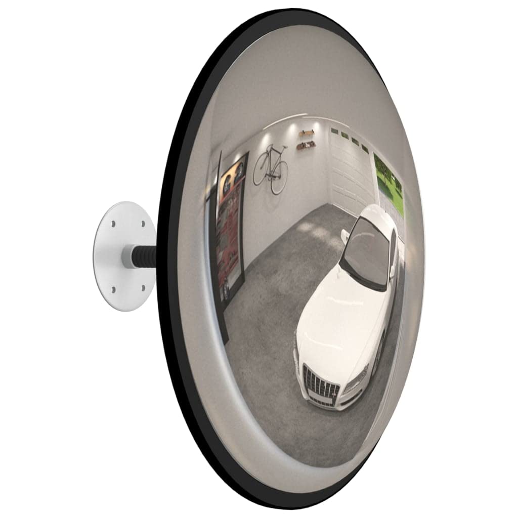 Espejo de tráfico convexo de 40 cm para interiores, acrílico, irrompible, con soporte de montaje para almacén, garaje, estacionamiento, fábrica y zonas de visión seguras