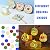 Aunifun Flat Glass Mosaic Tiles, 200 PCS Stained Transparent Glass Mosaic, Round Flat Gems for Home Decoration DIY Crafts