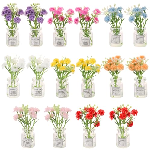 Mini vases de fleurs pour maison de poupée : lot de 16 pots miniatures