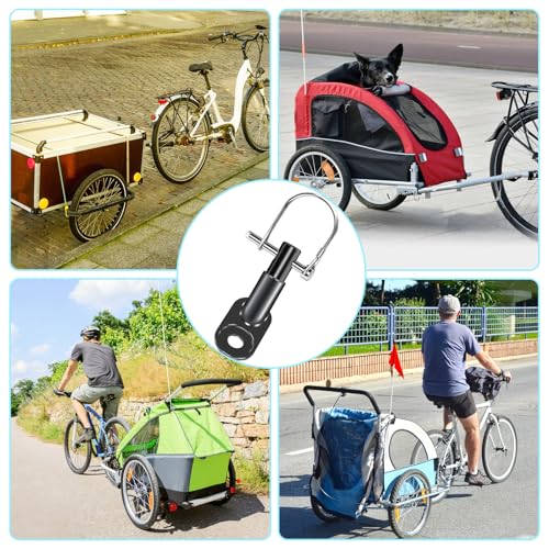 2 Stück Fahrradanhänger Kupplung Anhängerkupplung Fahrrad Adapter Fahrradanhänger mit Einem Schneeflocken Multifunktionszubehör für Hundeanhänger Anhänger Kinderanhänger