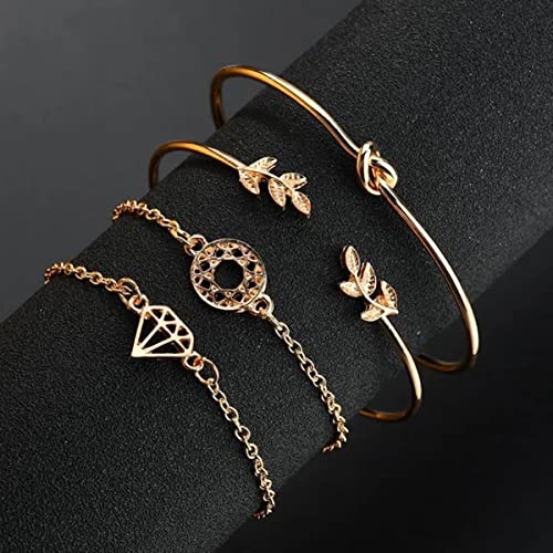 Gold-Toned Set of 4 Stackable Bracelets