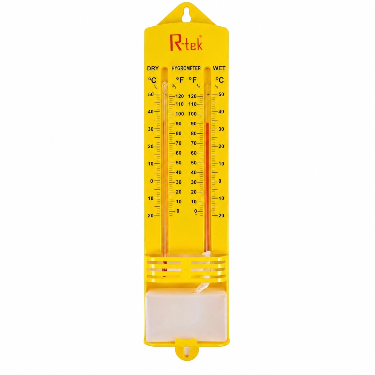 R-TEK Wet & Dry Bulb Thermometers, 5°C to 50°C, Wall Mounted Plastic Base Humidity Meter for Home, Workspace and Godawns (Alcohol Filled Hygrometer)-image-25