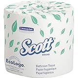 Scott 05102CT Standard Roll Bathroom Tissue, 1-Ply, 1210 Sheets per Roll (Case of 80 Rolls),White