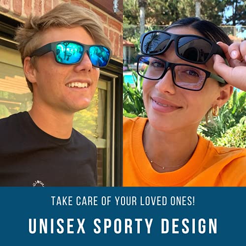 Blue Cut Fit Over Polarized Sunglasses Driving Clip-On Over Glasses, Solar Shield Sunglasses Over Prescription Glasses #TOP3