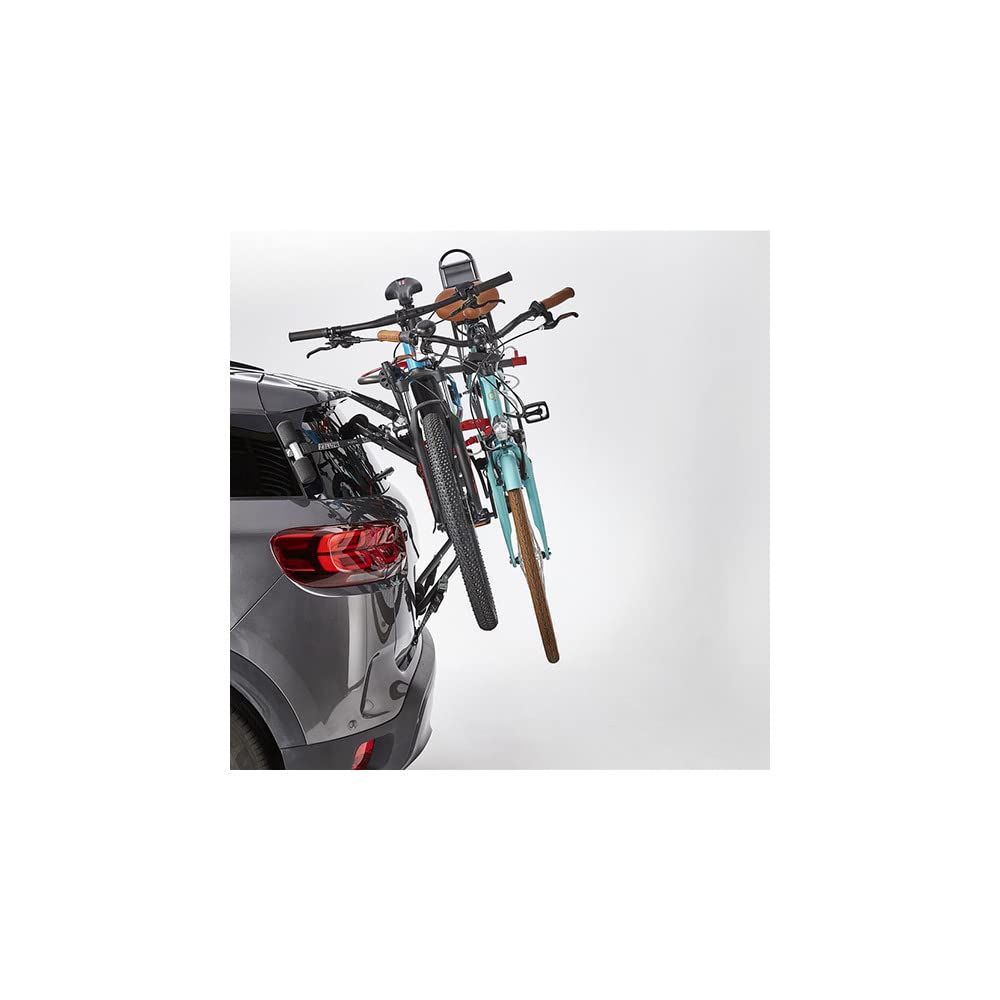 Porte Velo hayon 5 Sangles mottez Shiva 2 elec Acier 2 velos VAE/e Bike (40 kgs Max), Noir
