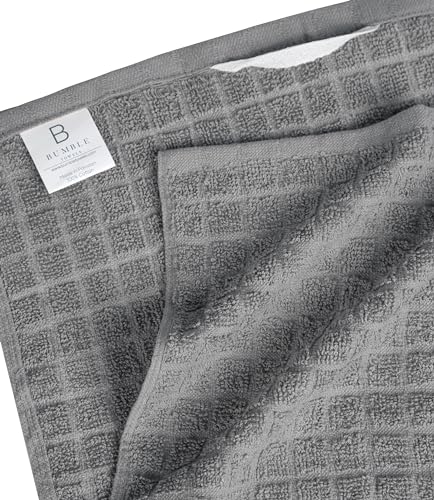 Image of Bumble Kitchen Towels (6 Pack) | 16 inch x 28 inch | 100% Cotton Kitchen Towels | 385 GSM | Soft, Highly Absorbent & Durable Dish Towels for Kitchen | Gray