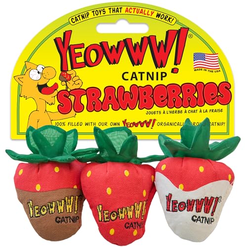 Yeowww! Strawberries Catnip Cat Toy 3 Count