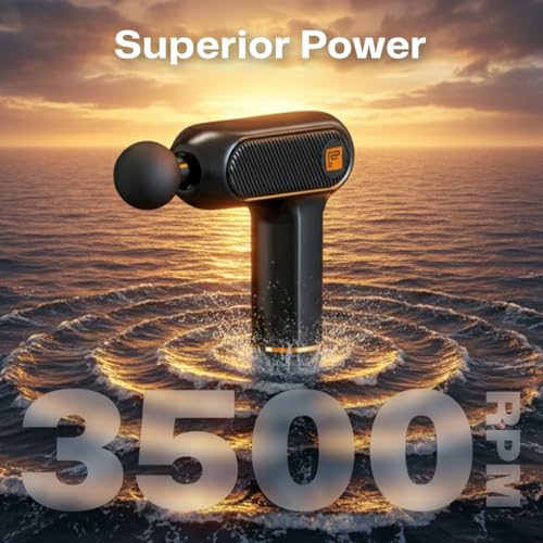 Image of Flexnest Hyper Pro Deep Tissue Massage Gun - German Engineered Massager Gun with 4 Attachment Heads, Long Battery Life for Muscle Recovery & Pain Relief (Black)