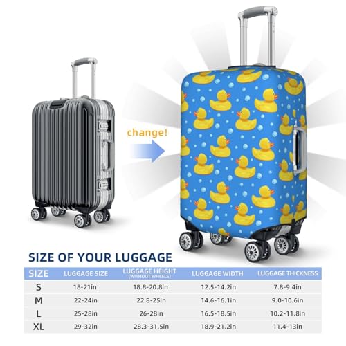 Cute Yellow Rubber Ducks Print Luggage Covers For Suitcase,Elastic Washable & Stretchable Suitcase Covers For Luggage, Anti-Scratch - Fits 18-32 Inch Luggage-No Luggage Included4