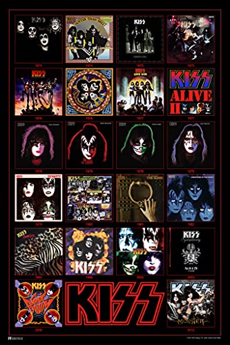 Kiss Album Cover Posters Wall Decor Rock Retro Vintage Decor Heavy Metal Wall Art Kiss Band Posters Music Posters Cool Vinyl Record Display Vintage Make Up Cool Wall Decor Art Print Poster 12x18 -  Poster Foundry, 930925