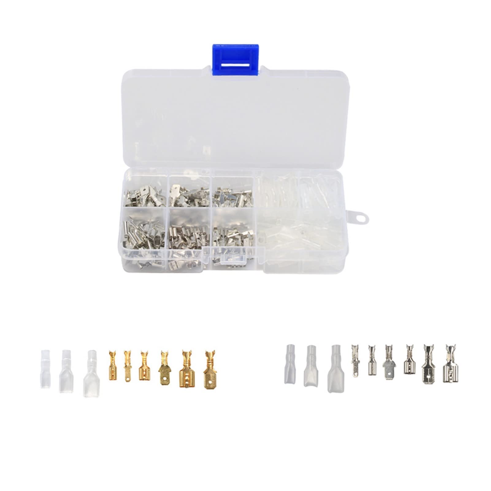 Artemisia 180Pcs 2.8/4.8/6.3mm Electrical Wire Connector Crimp Terminals Female/Male Spade Connectors Assortment Kit (Color : Brown)
