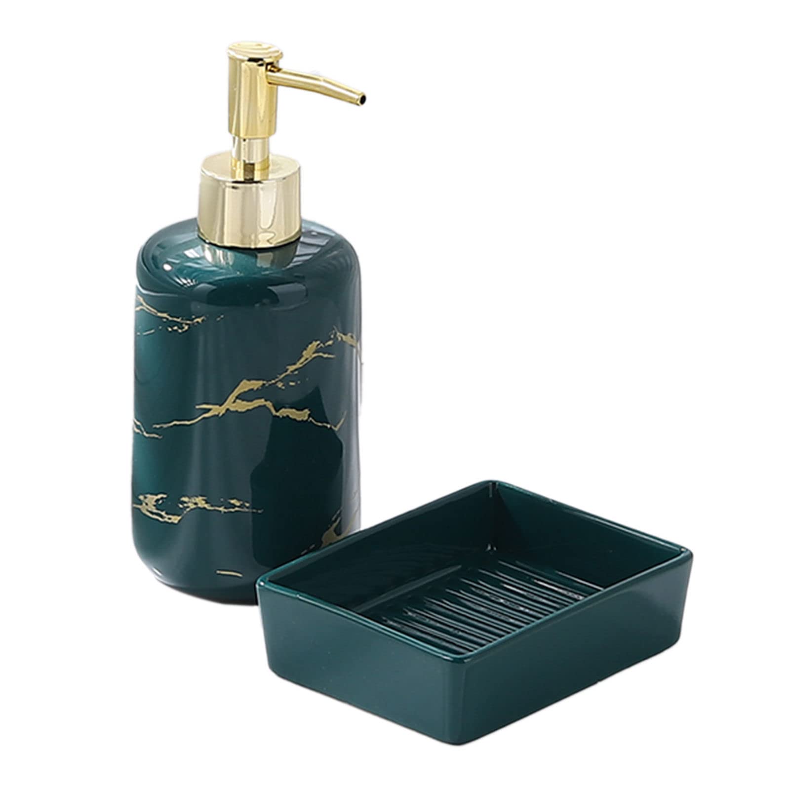 Botella de lavado de manos, dispensador de jabón de vidrio, jabonera rectangular de cerámica y dispensador de loción, baño, cocina, jabonera y dispensador de jabón, negro, jabonera (color: blanco) ( C