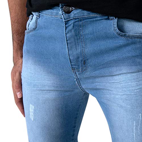 Kit com 3 Bermudas Masculinas Sarja Jeans Short Slim Lycra Brim - Preta, Jeans Claro e Jeans Escuro