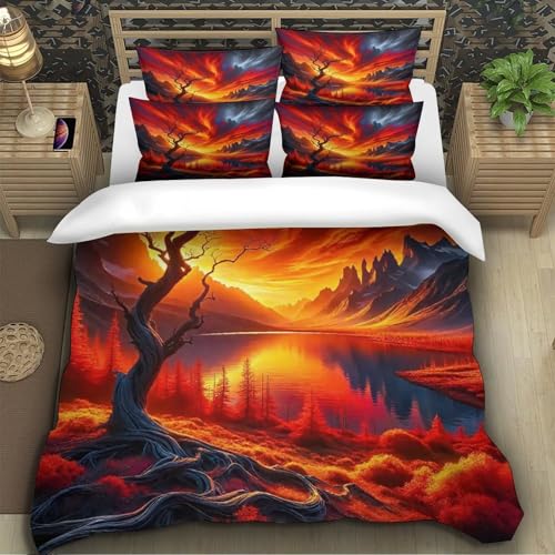 Ensemble de literie imprimée en 3D King de haute qualité en microfibre douce - 4