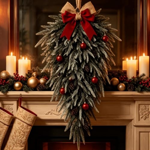 31.49in Christmas Garland Upside Down Hanging Greenery Garland - image 1