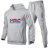 GWWGWW Hombres suéter sudadera+sudaderas H.R_C Printed Outdoor Leisure Classic Outdoor Hooded Sports suit, gris, XXL