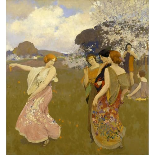 Poster Arthur Mathews Danse printanière grand format pour bureau
