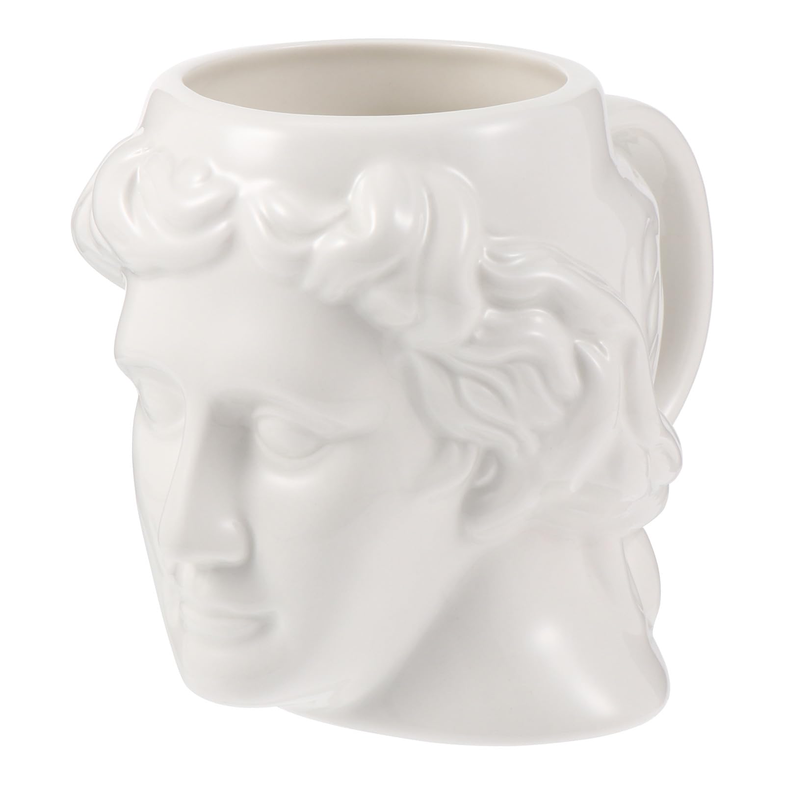 Tasse en céramique blanche anti-tache Healvian avec sculpture David pour le thé