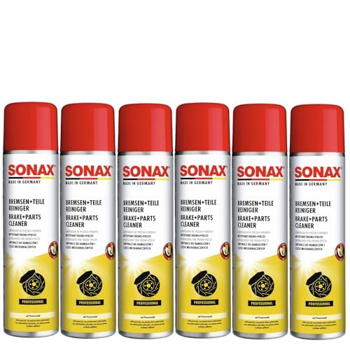 Preisvergleich Produktbild SONAX 6X Bremsen+TeileReiniger (400 ml) entfernt schnell und vollkommen rückstandsfrei Bremsstaub sowie alle öl-, fett- und silikonhaltigen Verschmutzungen und Verkrustungen / Art-Nr. 04834001