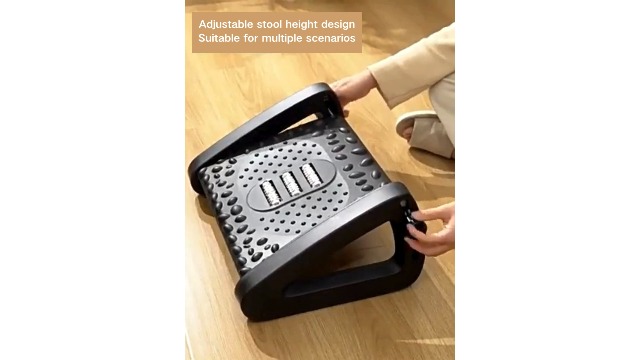 Repose-pieds Réglable 6 Hauteurs Avec Massage Pour Bureau Maison Voyage - Rose