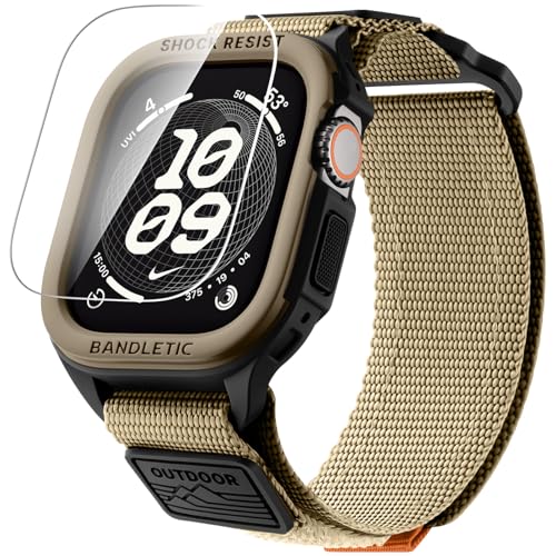 Image of Bandletic Rugged Case with Band Compatible with Apple Watch 49mm(Ultra 3 /2 /1),46mm(Series 11 /10), 45mm(Seriess 9 /8 /7),44mm(SE3 /SE2 /SE /6 /5 /4), Protective Cover Sport Accessories for iWatch Men