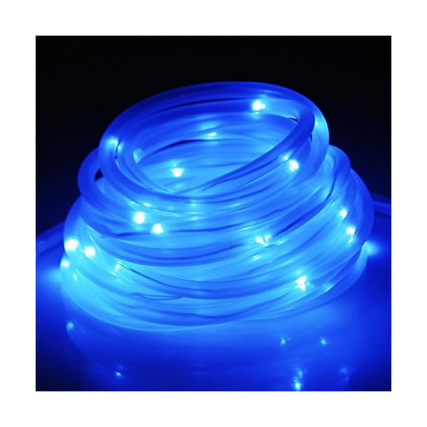 BXROIU Solar Lichtschlauch Lichterkette,10 Meter 100 LEDs Wasserdicht Außenlichterkette, LED Lichterketten für Hochzeit… – Bild 6
