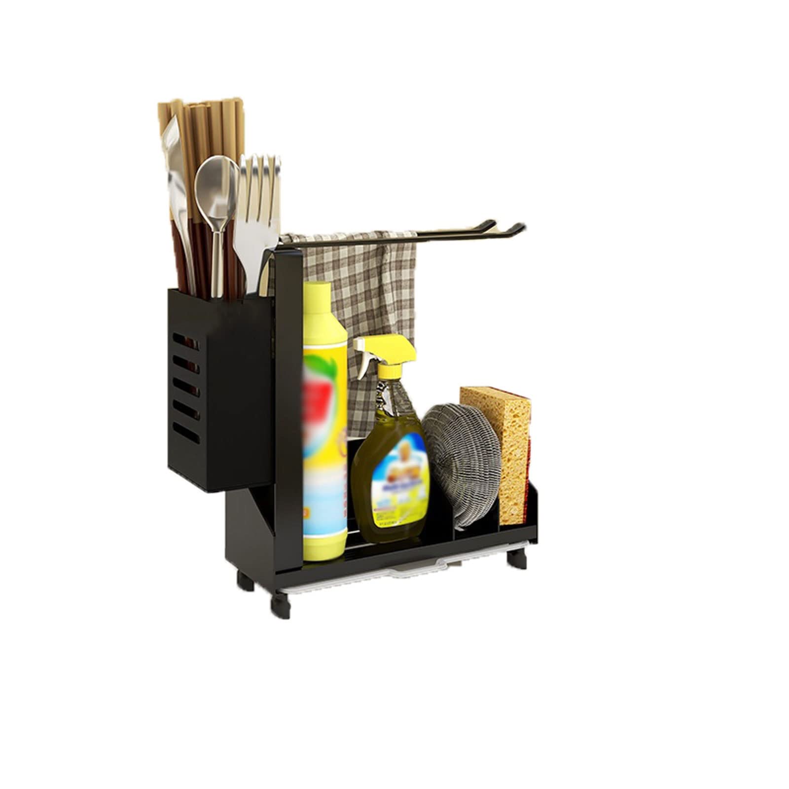 Drain Rack Storage Sink Organizer Rack Kitchen Sink Caddy Organizer Nonslip Sponge Soap Brush Holder Bathroom Storage Rack