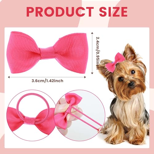 Bremorou 40 Stück Haarschleifen für Hunde Hunde Zopfgummis Hundehaarschleifen Haarband Yorkshire Schleife Gummibänder Haarschmuck Mit Gummibändern Haarschleifen für Kleine Katzen Welpen Haustiere