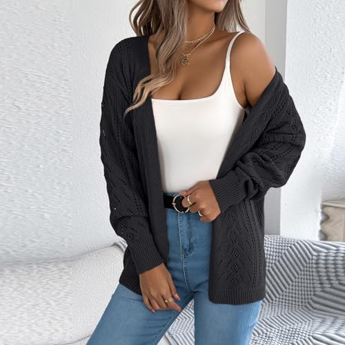 Women's Crochet Cardigan Long Sleeve Open Front Sweater Lightweight Hollow Out Boho Cover Up Knit Cardigans Fashion2