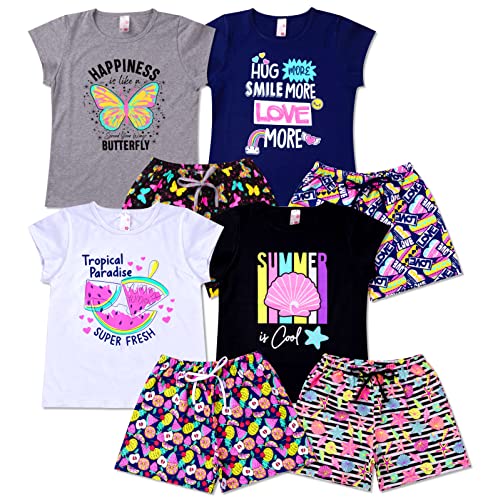 Kit Lote 4 Conjuntos Juvenil Roupa Infantil Feminino Menina Tamanho:12;Cor: 4 Mangas