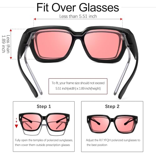 Image of Fluorescent-41 Rose Tinted Fit Over Blue Light Blocking Glasses for Migraine, Light Sensitivity, Photophobia JF7202