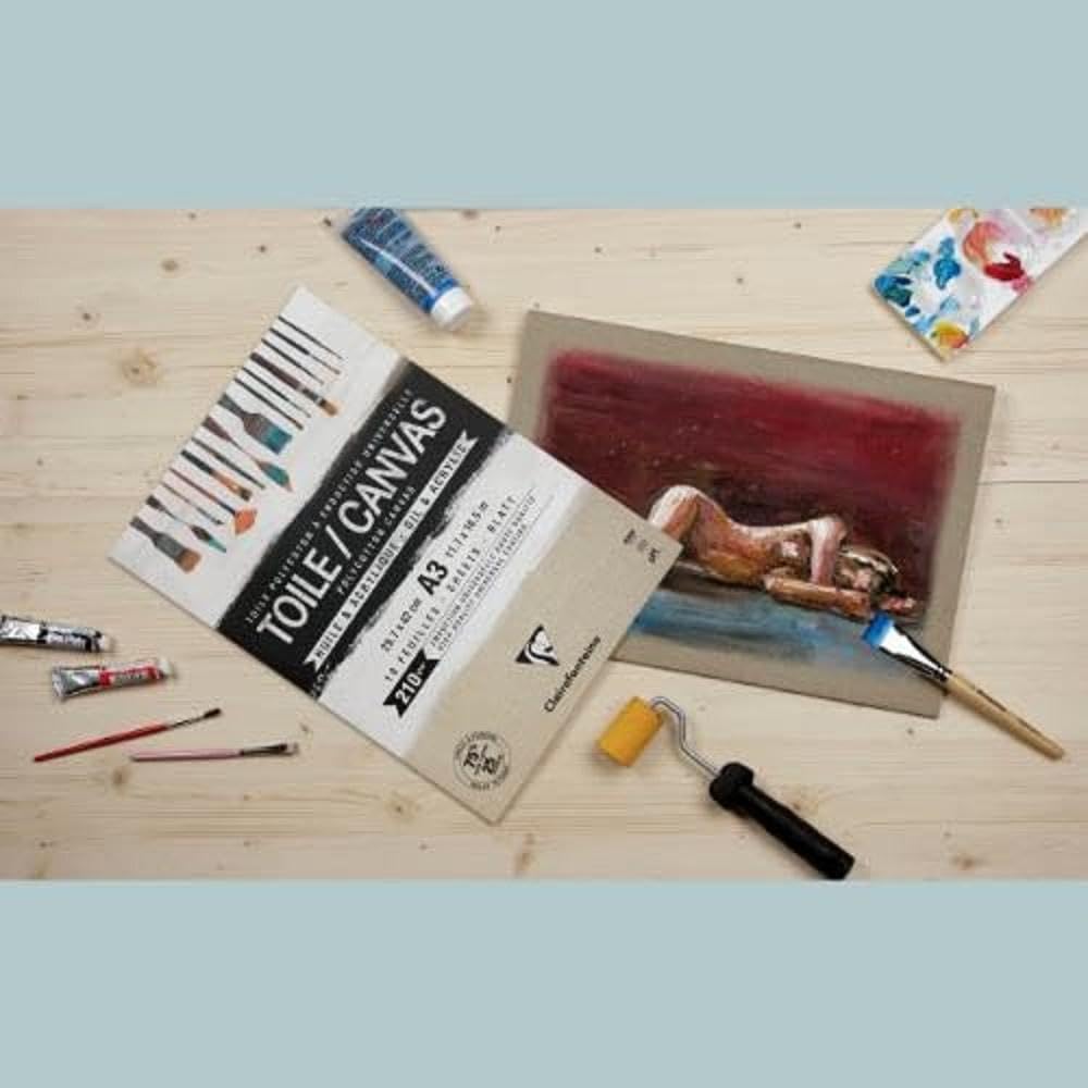 Clairefontaine 975212C Packung (mit 10 Blatt Leiwand zum Bemahlen Sandkorn, 210g, kopfgeleimt, DIN A2, 1 Pack, Natur