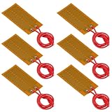 Coliao 6pcs Film Heater Plate Adhesive Pad 12V 7W 25mmx50mm PI Heating Elements Film Strip Heater Adhesive Polyimide Heater Plate