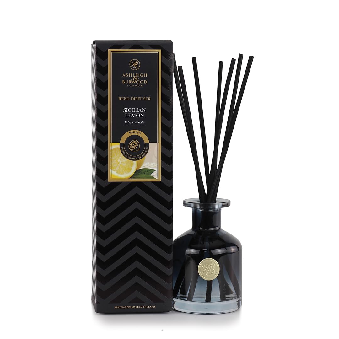 Ashleigh & Burwood Black | Sicilian Lemon | Reed Diffuser Gift Set | Luxury Collection | 120Ml