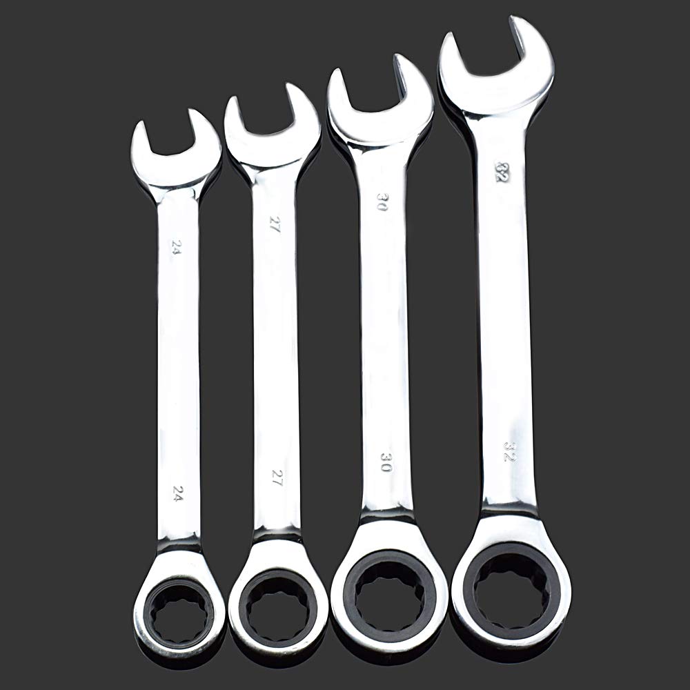 Set Chiavi Inglesi,Chiave Inglese Set di Chiavi a cricchetto a Doppia Testa fisse da 24 mm 25 mm 27 mm 30 mm Set di Chiavi combinate Chiavi universali(30mm)