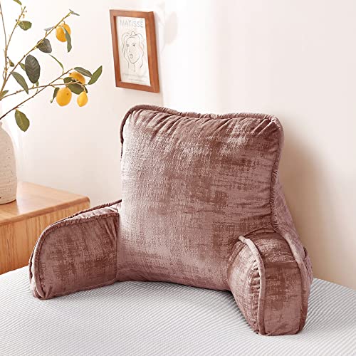 Bytide BTDAVTBDRTFDR Art Velvet Assembly Needed Diy Backrest Reading Bed Rest Pillow With Arms And Pockets For Sitting In Bed Couch Sofa, Removable Cover And Filling Seprated, 20 Inch X 18 Inch X17", Faded Rose thumb #6