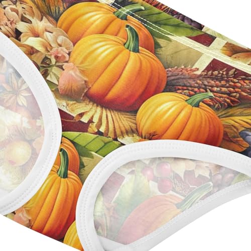 Toddler Underwear Custom 2t Cotton Girl Panties Cute Personalized Kids Briefs Undies Thanksgiving Pumpkins Fruits4