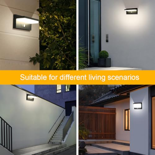 Lámpara de pared solar de 5W impermeable para exterior con interruptor. 6
