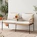COSTWAY Gartenbank mit Tisch, Polyrattan Bank mit Kissen, 2-Sitzer Sitzbank