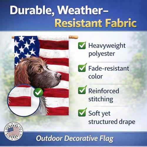 Pont-Audemer Spaniel Dog American Flag grand pavillon de maison multicolore