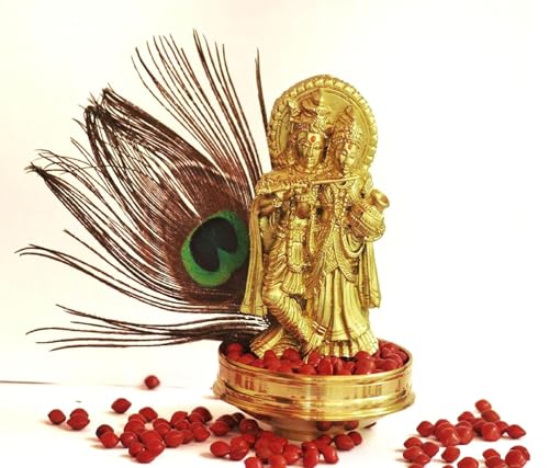 Image of Kerala Crafts Authentic 14 CM Pure Brass Metal Cooking Urli kadai Bowl | Traditional South India Home Temple Uruli Holy Water Sacred Hindu Festival Decor (6.Diameter = 5.5 inch / 14 CM)