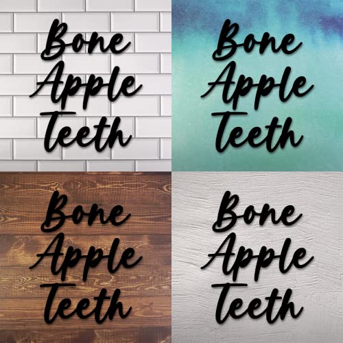 Bone Apple Teeth Sign - Meme Art For Kitchen And Dining Room | Wall Mounted Bone Apple Tea Meme Decor | Funny Kitchen Decor For Memelords (3X Individual Wall Plates, Largest Size 4 X 11.5In) #TOP4