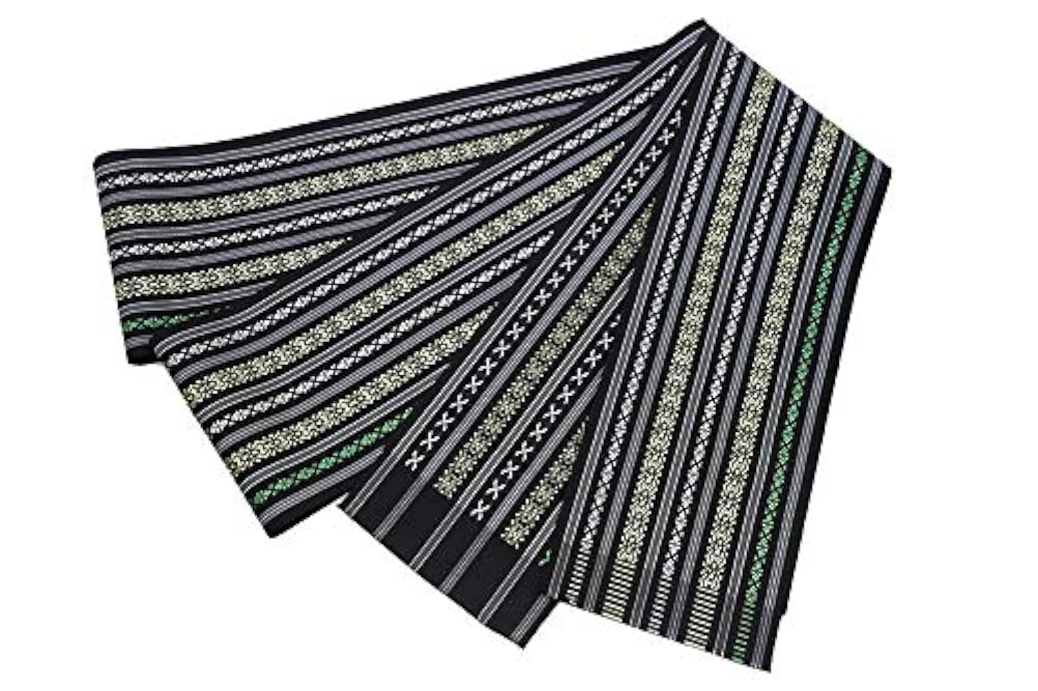 新品 博多織 【長尺】単衣半幅帯 浴衣帯 黒地 四色 五本献上柄 帯端処理済 Amazon | 半幅帯 博多織 浴衣帯 博多帯 正絹 浴衣 黒地 赤 五五