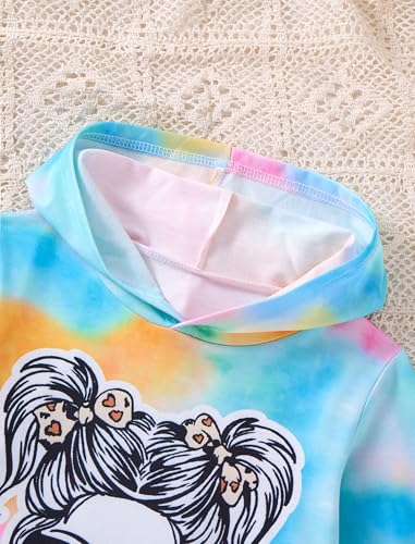 Image of Girls Clothes Cool Girl Print Tie Dye Hoodie Pullover Sweatshirts Leggings Teen Girl Clothes 6-14 Years