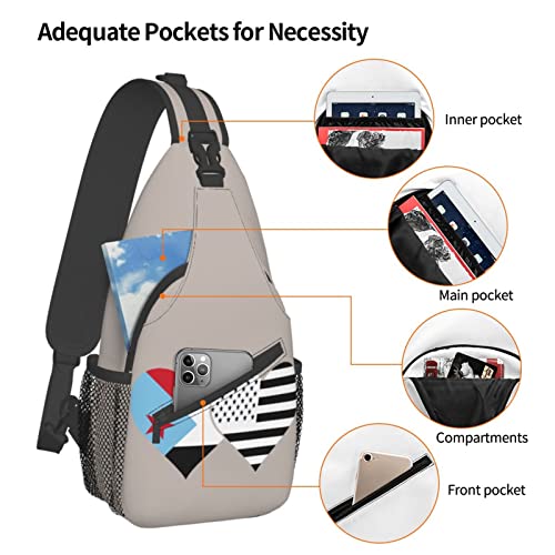 Mochila bandolera unisex negra para senderismo miniatura 5